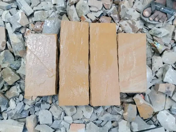 Cobbles & Sets — Ochre Rectangular Sandstone Setts 100x200mm