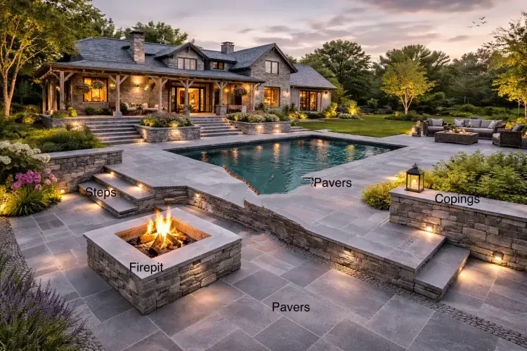 Fire Pits & Circles � Luxury Poolside Estate Ensemble