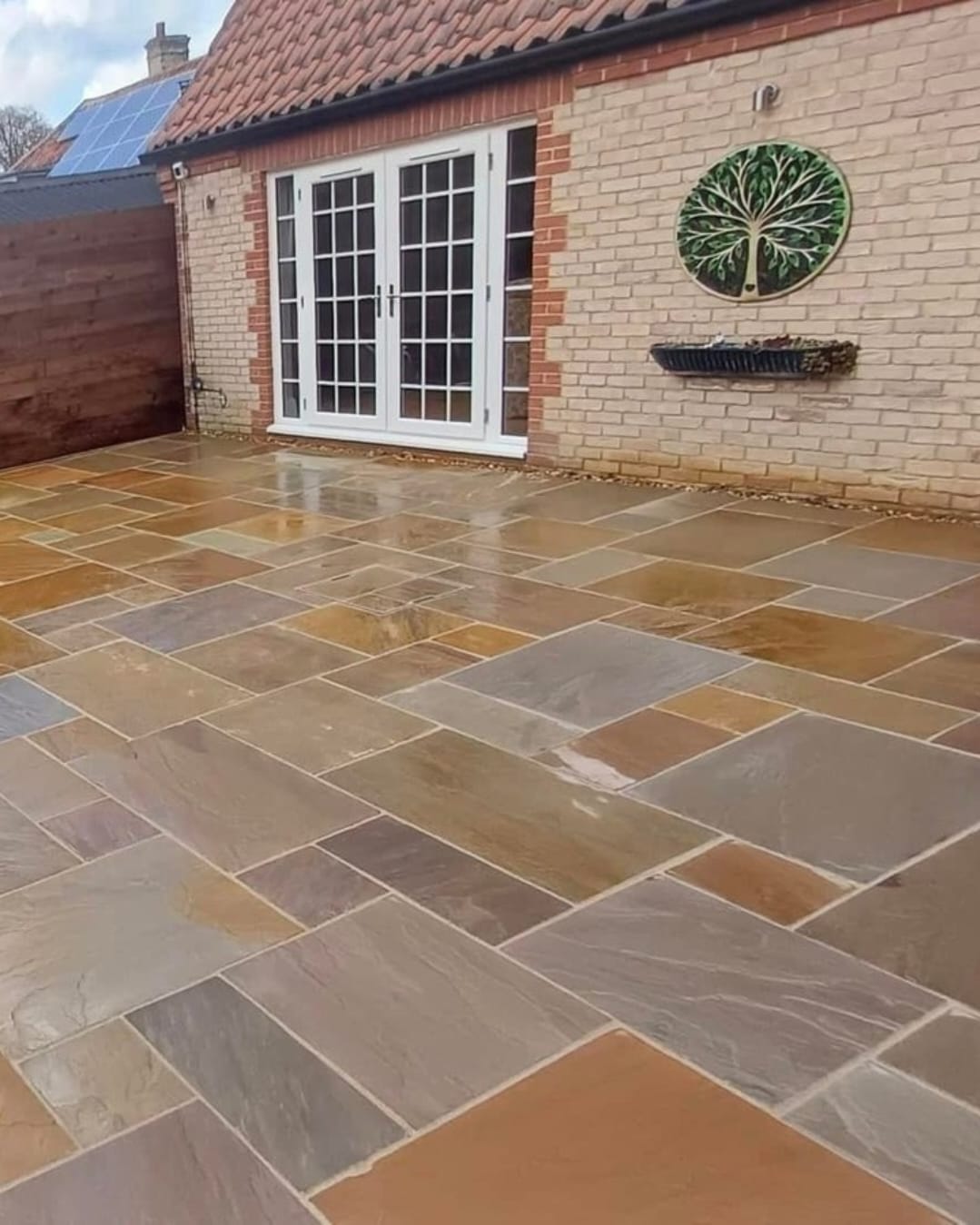 Sandstone Pavers — Driveway & Stone Wall Flagstone Crazy Paving